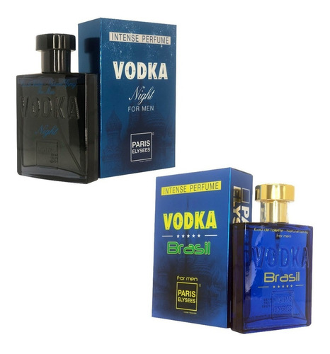 Kit Perfume Vodka Night + Vodka Brasil Azul Masculino 100ml Original Lacrado