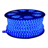 Cinta Tira Luz Led 50mt Azul Silicona + 5 Conectores 220v