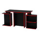 Escritorio Gamer Centro Estant Eg3 Negro/rojo - Rex