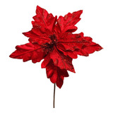 Flor Navideña Vara Estrella Federal 30cm Roja $sd