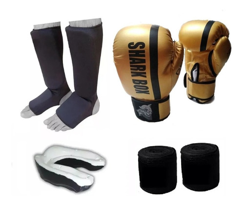 Oferta,kit Boxeo-kick, Unisex, Guantes+tbiales+bucal+vendas