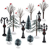 14 Pcs Christmas Accessories Village Figurine Miniature...