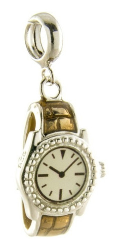 Dije Charm Reloj De Muñeca Esmalte Color Plata 925