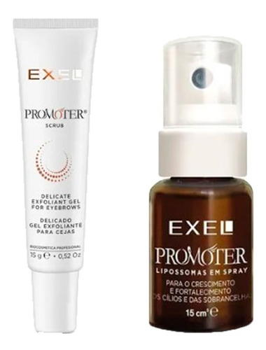 Kit Promoter Fortalecedor Spray Pestañas + Scrub Cejas Exel 