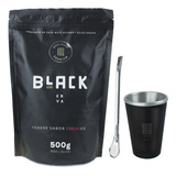 Kit Tereré Black Erva 500gr + Copo Cuia Termico + Bomba Inox