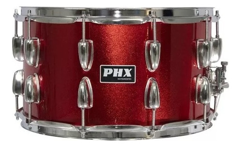 Caixa Bateria Phx Music 14x8 Madeira Cromado Pele Cristal