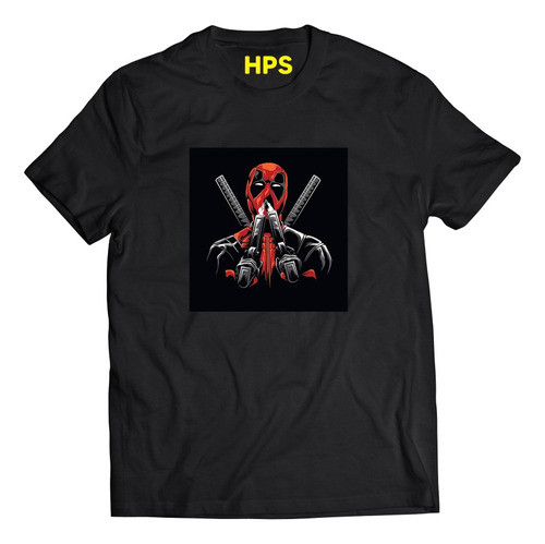 Playera Deadpool Estampado Armas