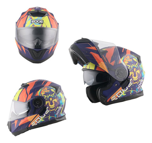 Casco Jet Abatible Edge Euforia Certificado Dot Alta Calidad