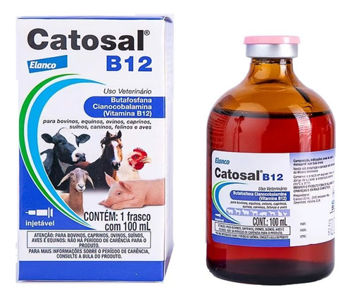 Catosal B12 100ml Cães Gatos Garrotes Cavalos Suínos Oivnos