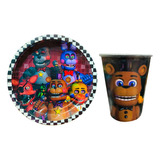 Oso Five Night Freddys 40 Vasos + 40 Platos Fiesta Lindos!