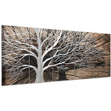 Yihui Arts 3d Silver Tree Arte De Pared De Metal Molido A Ma