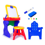 Mesa Escritorio Pupitre Tablero Infantil  Mas Dos Sillas  