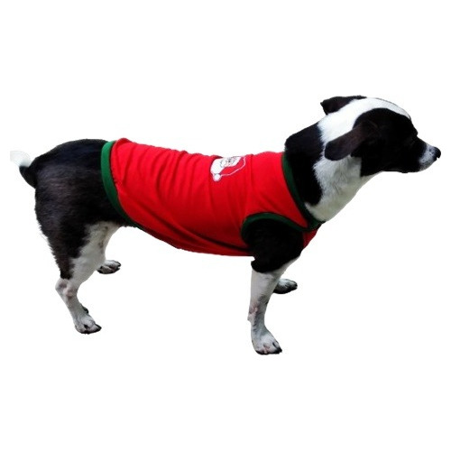 Roupa Regata Fantasia Pet Em Malha Natalina Papai Noel