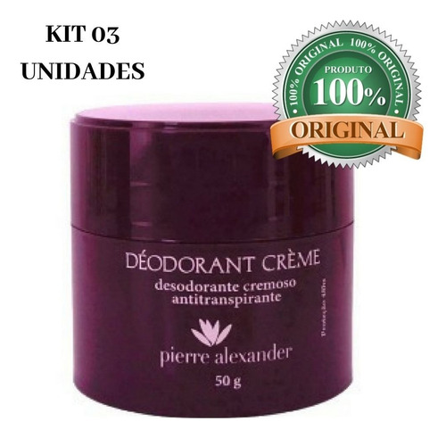 Combo 3 Desodorante Em Creme Pote Pierre Alexander 50g 