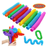 Tubo Elástico Sensorial Popit Color Fidget Antiestr De 20 Pi