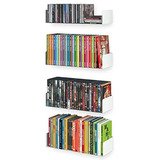 Wallniture Bali White Bookshelf And Cd Dvd Storage Shelf Set