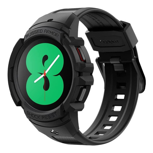 Case + Pulseira Spigen Rugged Pro Para Galaxy Watch4 De 40mm Cor Black Largura 40 Mm