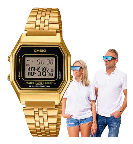 Relógio Casio Unissex Vintage Digital Dourado La680wga-1df