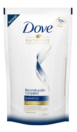 Shampoo Dove Repuesto Reconstruccion Completa X 180ml