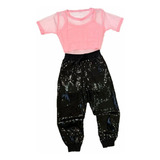 Roupa Infantil De Menina Conjunto Luxo Brilho Blusa E Calça 