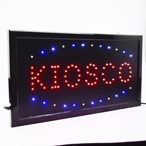 Cartel Led Luminoso Kiosco Alta Luminocidad 220v Azul Y Rojo