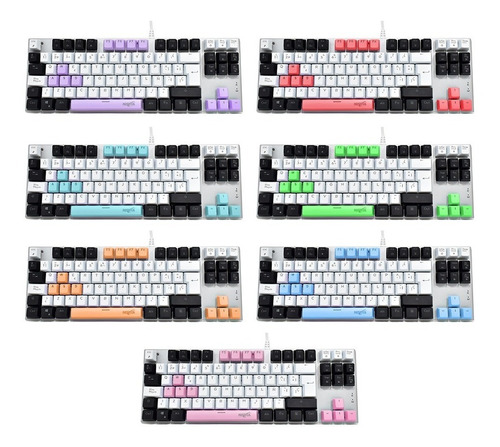 Teclado Tkl 80% Custom Glow Up Con Set De Keycaps 108 Teclas