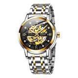 Reloj De Cuerda Automática Para Hombre, Cara De Oro Negro, R