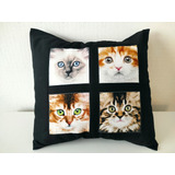 Remate Funda De Cojin Gatos  40x40