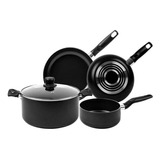 Bateria De Cocina T-fal 5 Pzas Negro Antiadherente 5813700