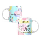 Kit 5 Canecas De Porcelana Feliz Dia Das Mães Atacado