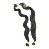 Cabelo Humano Liso Em Tela Virgem Leves Ondas 60cm/50grs. Cor Castanho