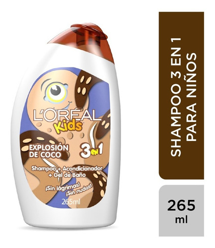 Shampoo L'oréal Paris 3 En 1 Coco Kids 265 Ml