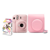 Kit Câmera Fujifilm Instax Mini 12 Rosa Gloss Bolsa E Filme