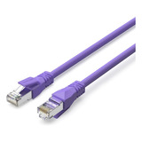 Cable De Red Vention Cat6a Certificado - 5 Metros Violeta - Premium Patch Cord - Blindado Sftp Rj45 Ethernet Servidores 10gbps - 500 Mhz - 100% Cobre - Ibmvj