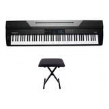 Kit Piano Arranjador Kurzweil Ka70 88 Teclas Com Banqueta