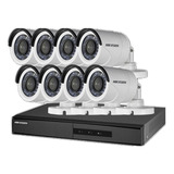 Cctv Kit Hdcvi Hikvision 1080p Fhd Dvr 8ch+8 Cam Metalica