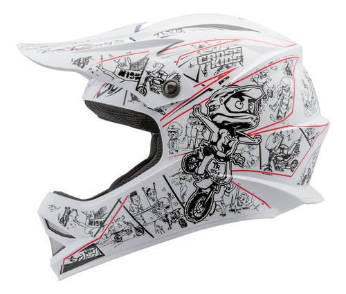 Capacete Motocross Trilha Infantil Lançamento Cartoon Racing