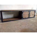 Mesa De Tv Estilo Industrial,puertas, Ad/ De Remac 180x30x50