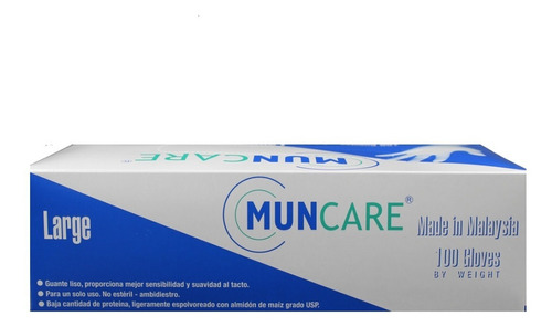 Guante Latex Muncare Talla L Caja X 100 Unidades.