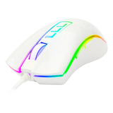 Mouse Lunar White Rgb 24000dpi King Cobra Gamer