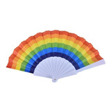 5 Abanico Grande Plástico Tela Orgullo Gay Pride Lgbt Bander