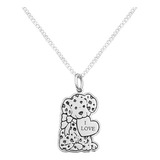 Dije Y Cadena Perro Dalmata Amor Plata 925 