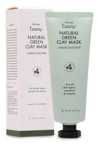 Mascarilla Limpiadora Coony Green Clay Mask 70ml Tipo De Piel Mixta