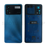 Tapa Trasera +cristal Cámara Para Xiaomi Poco X4 Pro 5g Azul