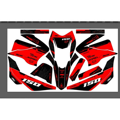 Stikers Para Beretta 250 Gt Diseño F1 Rojo Negro