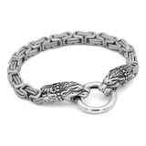 Pulsera Dragon Nordico Silver Hombre Moda 2022 I