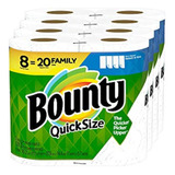 Toallas De Papel De Tamaño Rápido Bounty, Blancas, 8 Rollos 