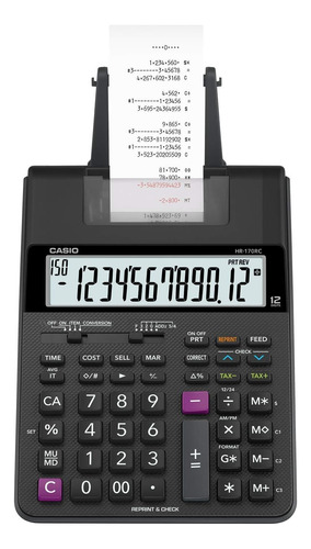 Calculadora Casio Hr-170rc Plus De Impresion Black