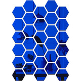 Gsmetog 7,3x6,3x3,6 Adhesivo De Pared Con Espejo Hexagonal, 
