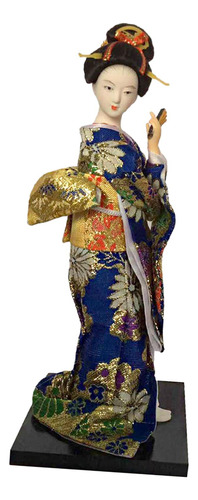 Estatua Asiática Geisha Japonesa Muñeca Kimono De Mesa De